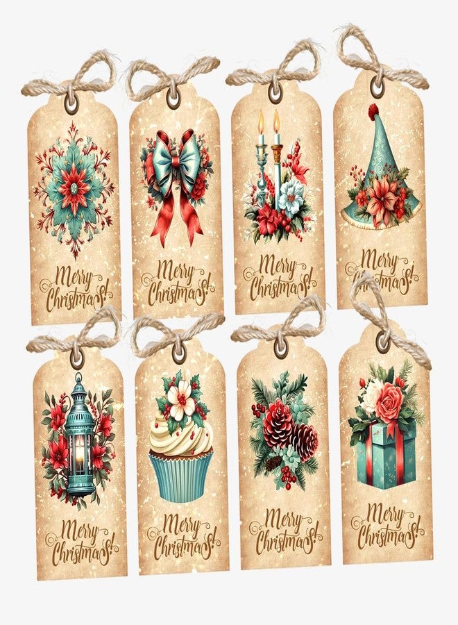Deep Print Mart Christmas Gift Tags with Jute Twine | High Glossy Favor Hanging Tags | 2 x3.5 Inches | Merry Christmas Gift Tag for Bags, Boxes (20) - Image 1